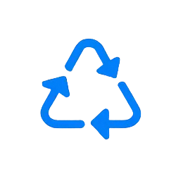 Recycelte Ware wird verwendet